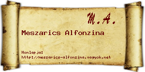 Meszarics Alfonzina névjegykártya